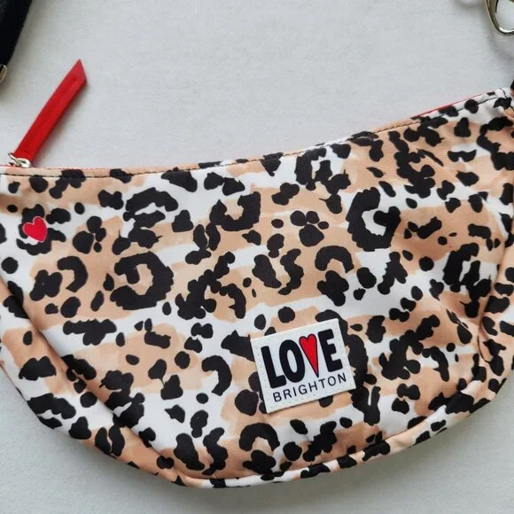 Brighton Spotted Love Leopard Print Swing Bag Feminine Cute Glam Hearts Playful - Picture 7 of 10